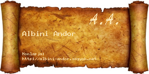Albini Andor névjegykártya