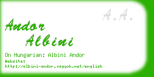 andor albini business card